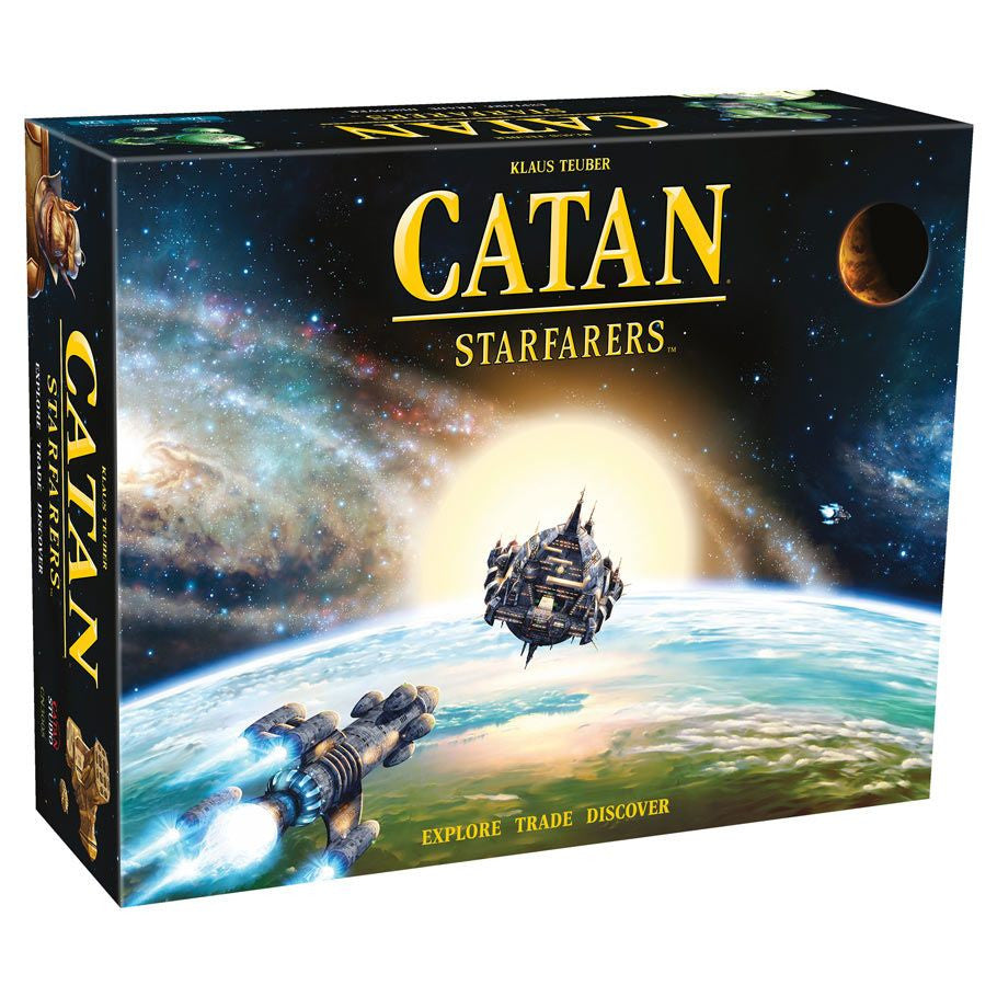 Catan: Starfarers 2nd Edition board game by Catan Studio featuring colorful space-themed game components and artwork.