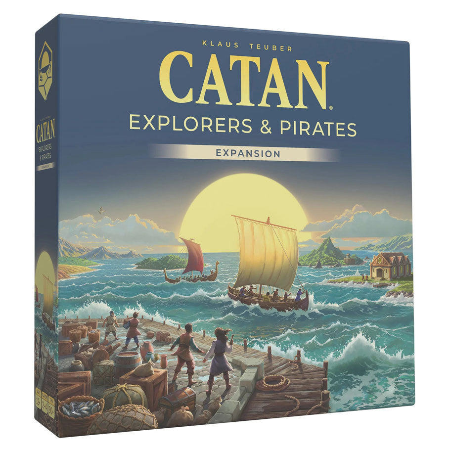 Catan: Explorers & Pirates Expansion 6th Edition board game with colorful island maps and game pieces from Catan Studio.