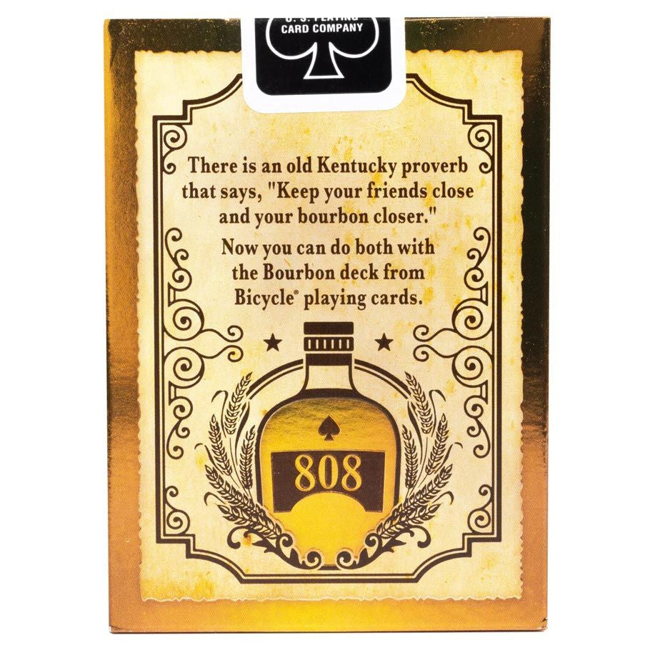 Bicycle Bourbon playing cards deck from The United States Playing Card Company, featuring classic design and standard playing card layout.