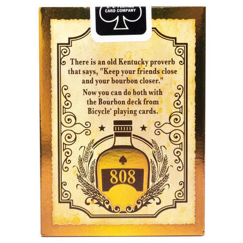 Bicycle Bourbon playing cards deck from The United States Playing Card Company, featuring classic design and standard playing card layout.
