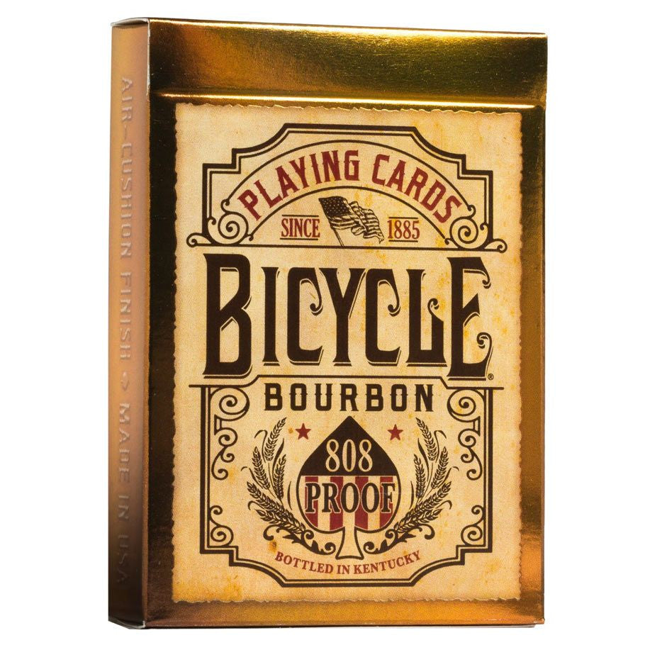 Bicycle Bourbon playing cards deck from The United States Playing Card Company, featuring standard playing card design with bourbon-themed artwork.
