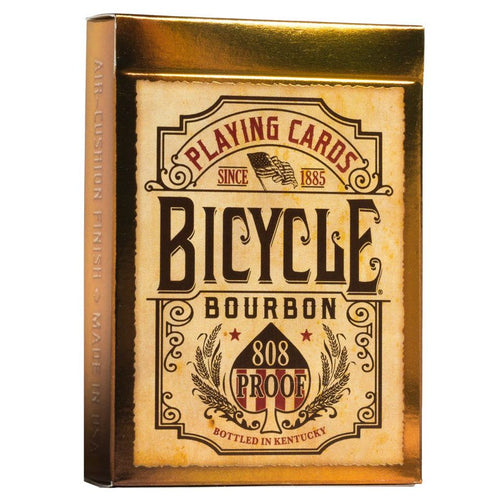Bicycle Bourbon playing cards deck from The United States Playing Card Company, featuring standard playing card design with bourbon-themed artwork.