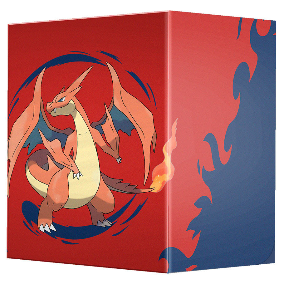 Ultra Pro Pokémon Mega Charizard X deck box for trading card game accessories, featuring a fiery Charizard design.