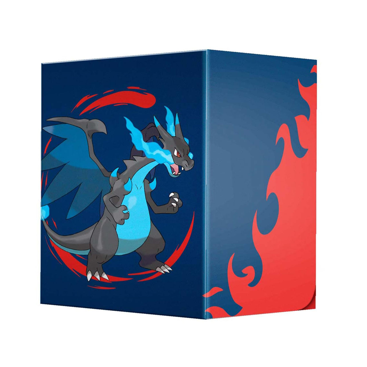 Ultra Pro Mega Charizard X Pokémon deck box for trading card game, featuring vibrant dragon artwork and secure storage.