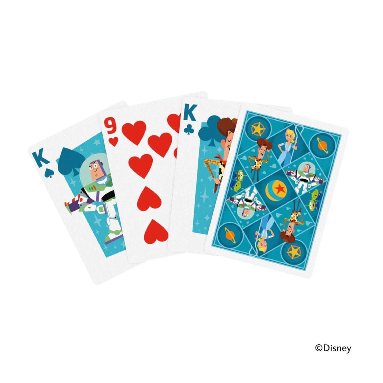 Standard Bicycle playing card deck featuring Disney characters, with colorful card designs from The United States Playing Card Company.