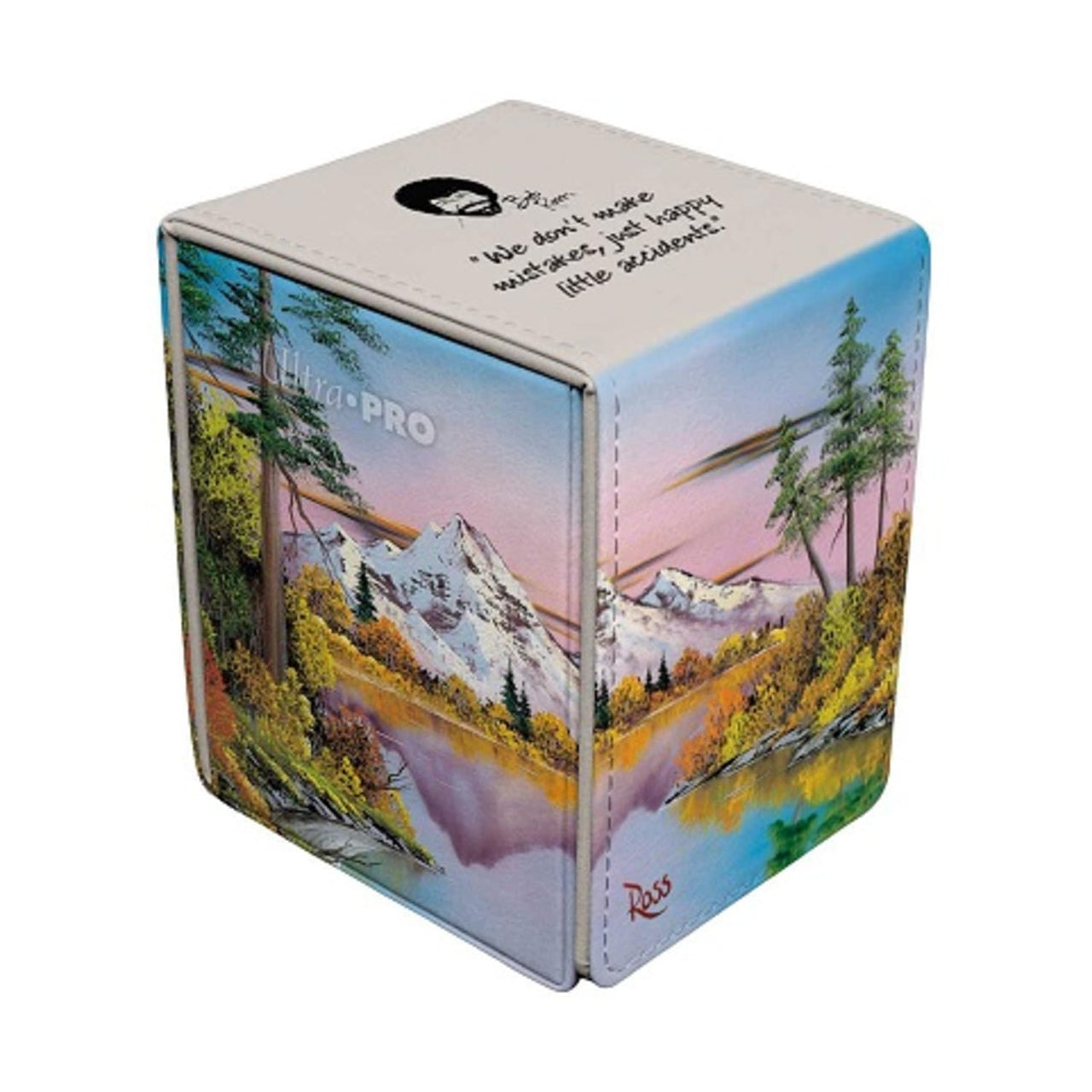 Ultra Pro Bob Ross Alcove Flip leatherette deck box for trading card games, compact and secure for collectible card storage.