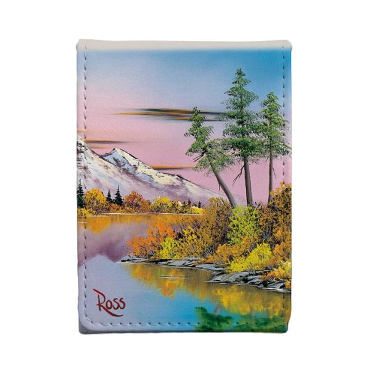 Ultra Pro Bob Ross Alcove Flip leatherette deck box for trading cards, compact and secure collectible card game storage solution.