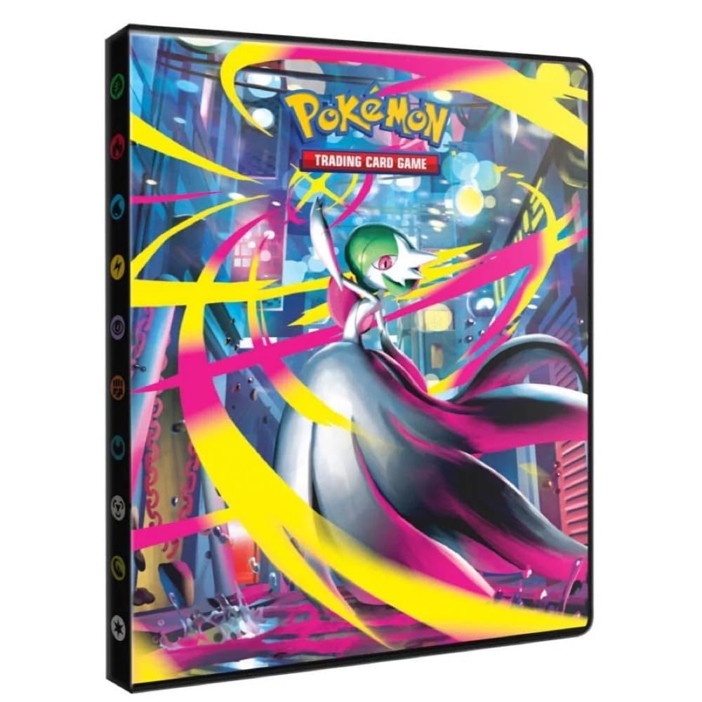 Ultra Pro Pokémon Scarlet & Violet Mega Evolution 4-Pocket Portfolio with colorful card sleeves and holders for trading cards