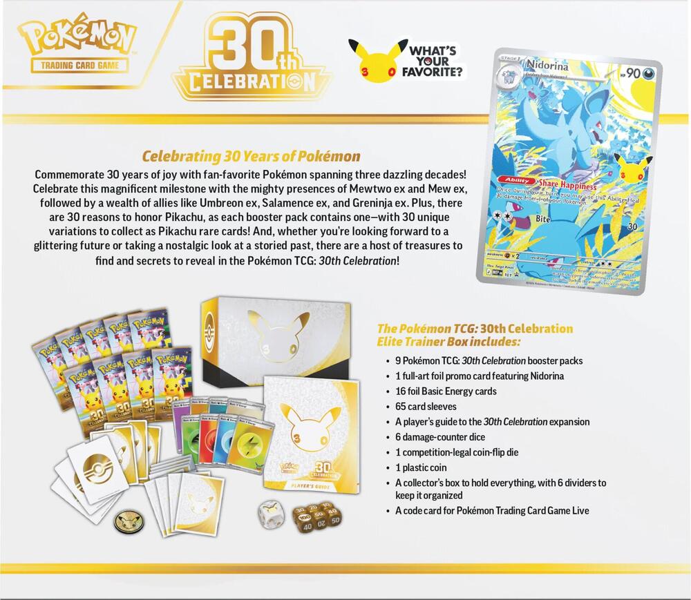 POKEMON 30th Celebration Elite Trainer Box - ME: 30th Celebration (30C)