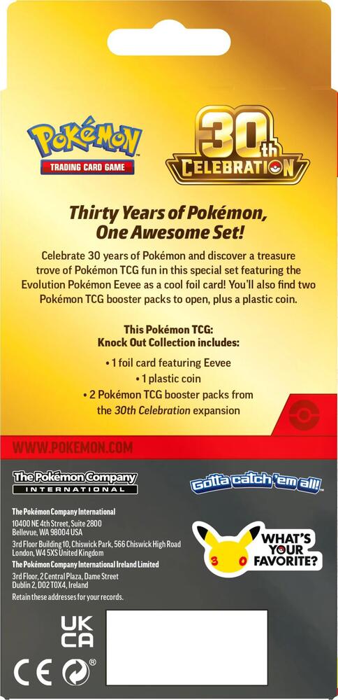 Pokémon 30th Celebration Knock Out Collection trading card from the 30th Celebration set, featuring vibrant artwork and collectible design.