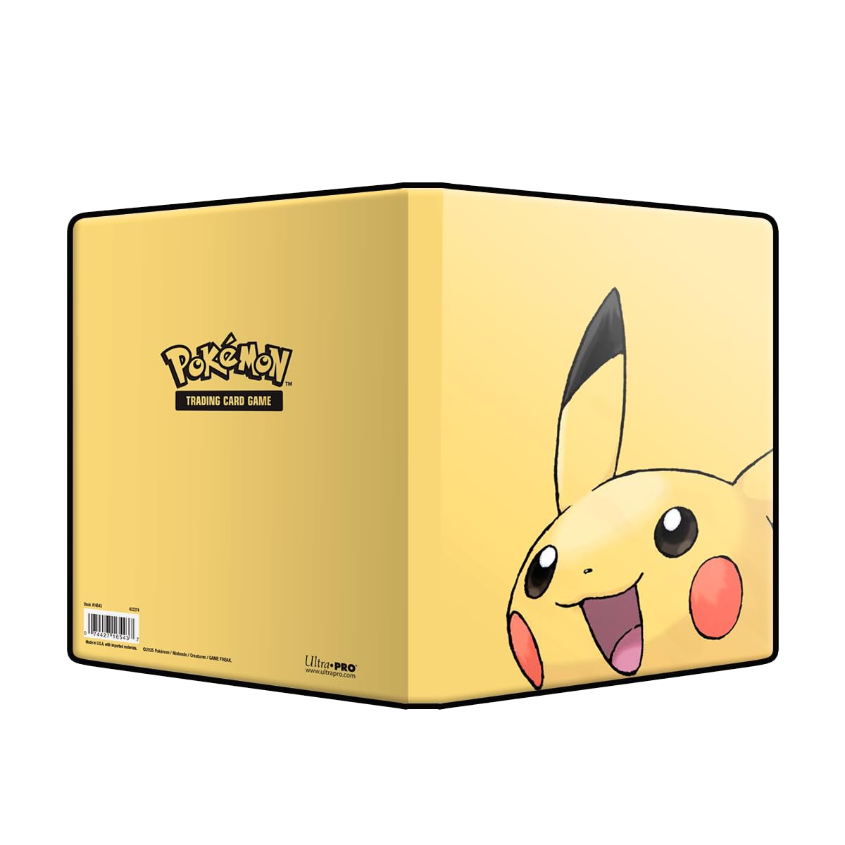 Ultra Pro Pokémon Pikachu 4-pocket trading card portfolio with vibrant Pikachu illustration and secure card storage.