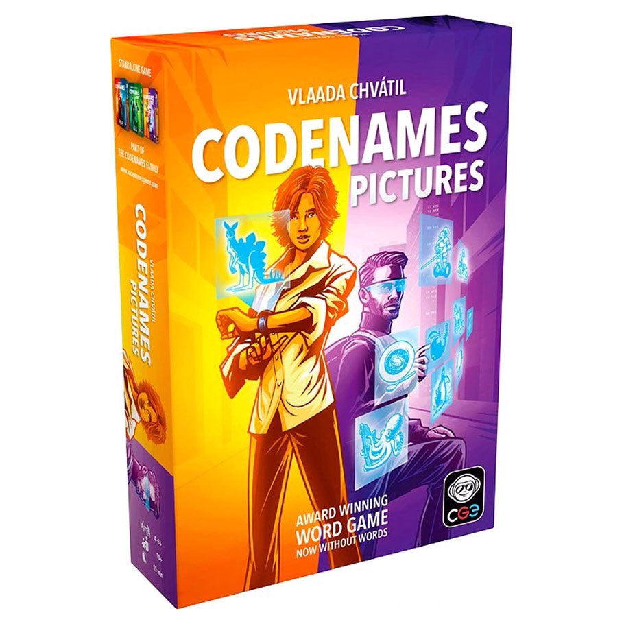 Codenames Pictures Board Game Box Front View by Czech Games Edition