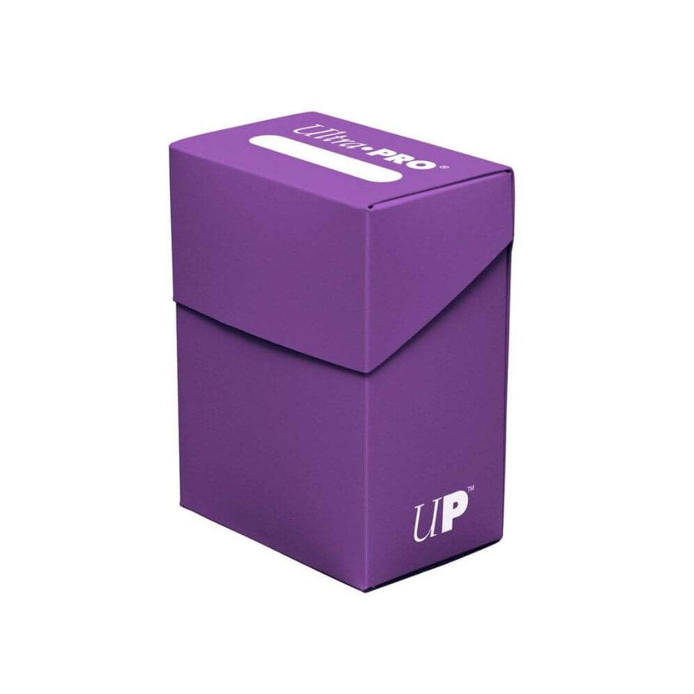 Purple Ultra PRO Standard Deck Box for trading cards, featuring secure snap closure and durable plastic construction.