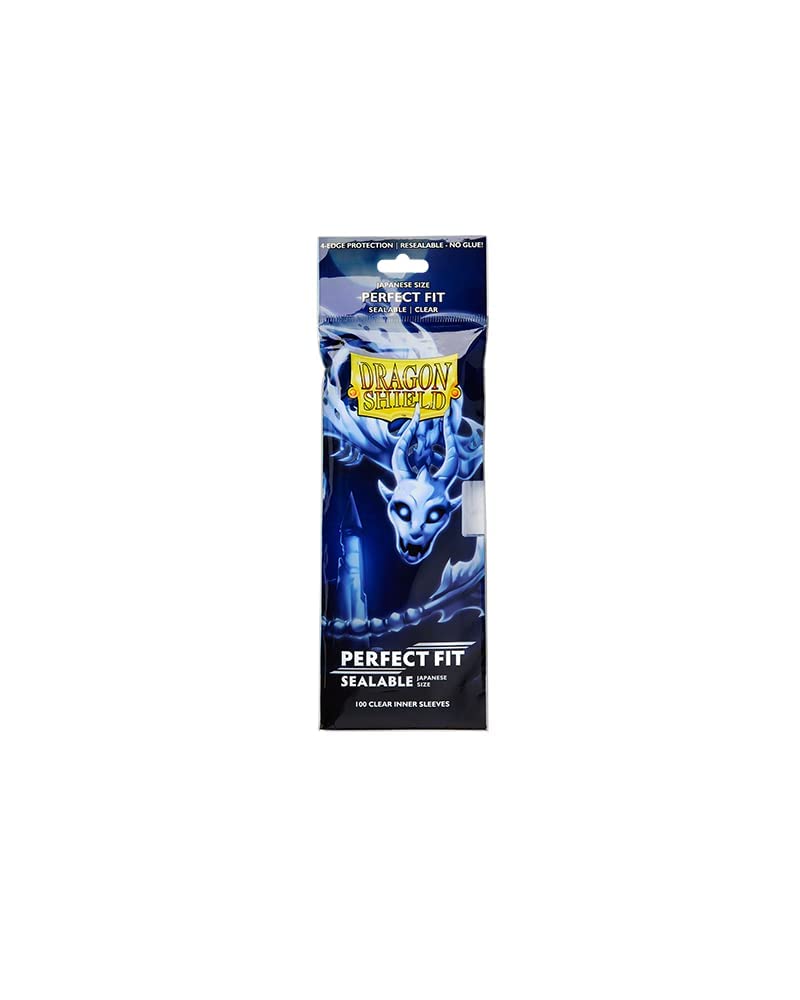Dragon Shield Japanese card sleeves, sealable clear trading card protectors, compatible with Magic, Pokemon, and Yugioh cards, 100 pack