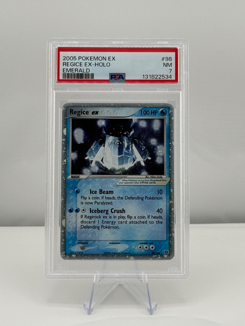 2005 Pokemon EX Emerald Regice ex 98/106 PSA 7 Near Mint Graded Slab