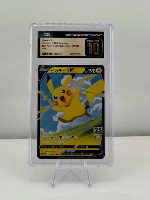 2021 Japanese Pokemon 25th Anniversary Pikachu V 020/028 CGC 10 Pristine Graded Slab