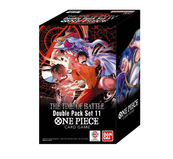Bandai One Piece Card Game: The Time of Battle Double Pack Set 1 showing trading cards from the collectible card game collection.