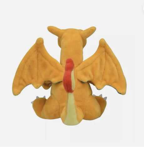 Pokémon Center Charizard Sitting Cuties plush toy, 7-inch soft stuffed animal featuring detailed Charizard design from Pokémon.