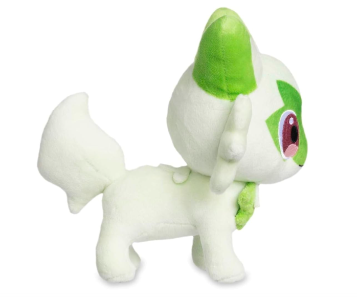 Pokémon Sprigatito plush toy, 7.75 inches, soft and collectible Pokémon stuffed animal for fans and plush toy collectors.