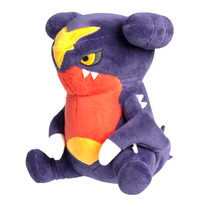 Pokémon Garchomp plush doll, 6.5-inch stuffed animal with detailed design and soft fabric, ideal for Pokémon fans and collectors.