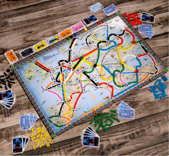 Ticket to Ride Europe board game by Days of Wonder, featuring colorful map and game pieces from the 2026 refresh edition.