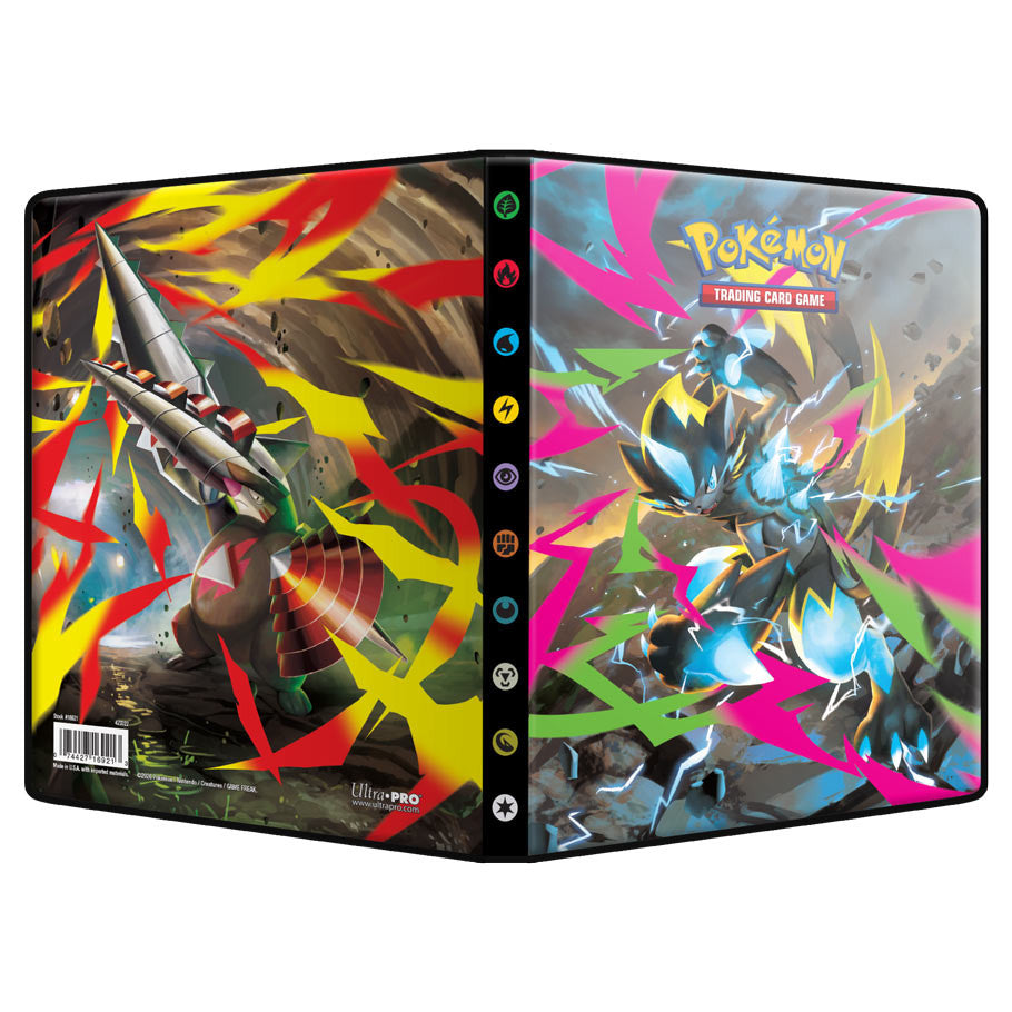 Ultra Pro Pokémon Mega Evolution Pitch Black 4-Pocket Portfolio Binder with durable black cover and card sleeves for trading cards