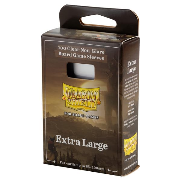 Dragon Shield trading card sleeves in non-glare, acid-free design with smooth shuffle feel, compatible with tabletop games like Gloomhaven.