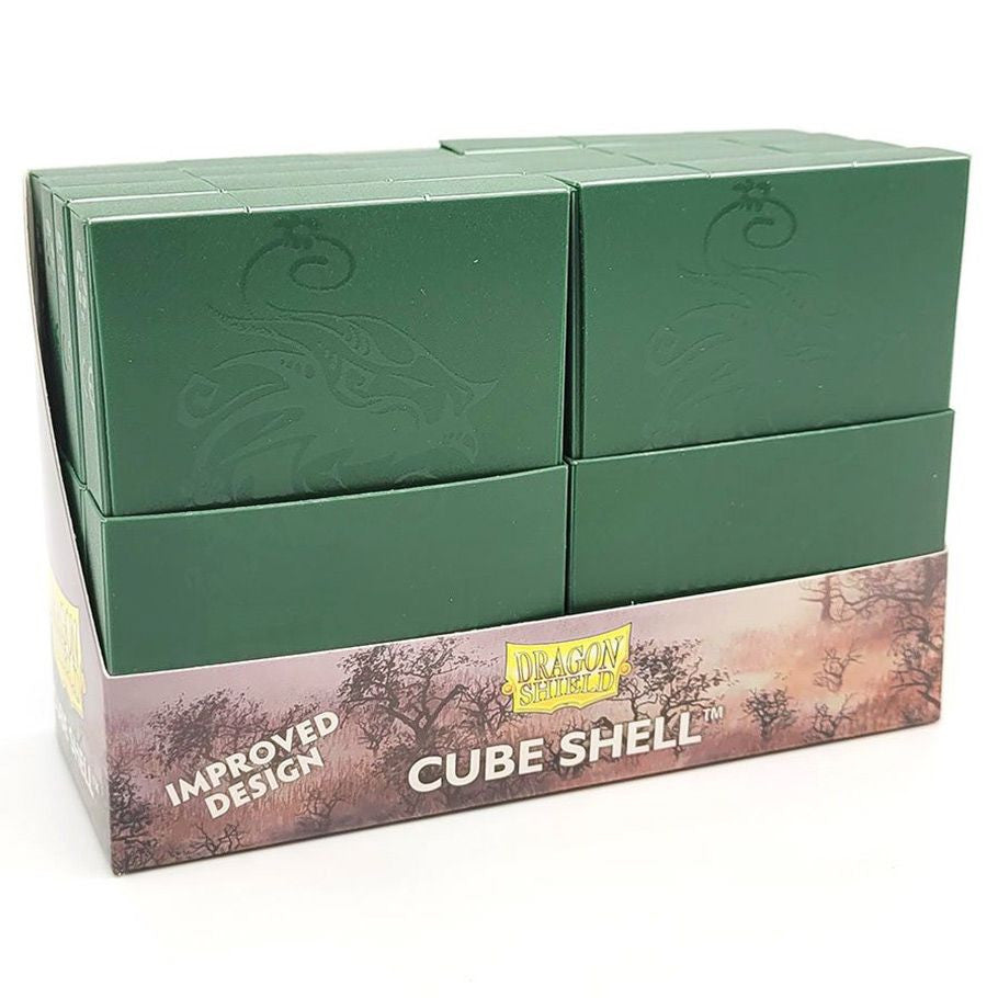 Dragon Shield Cube Shell Forest Green 8 Pack Box Packaging
