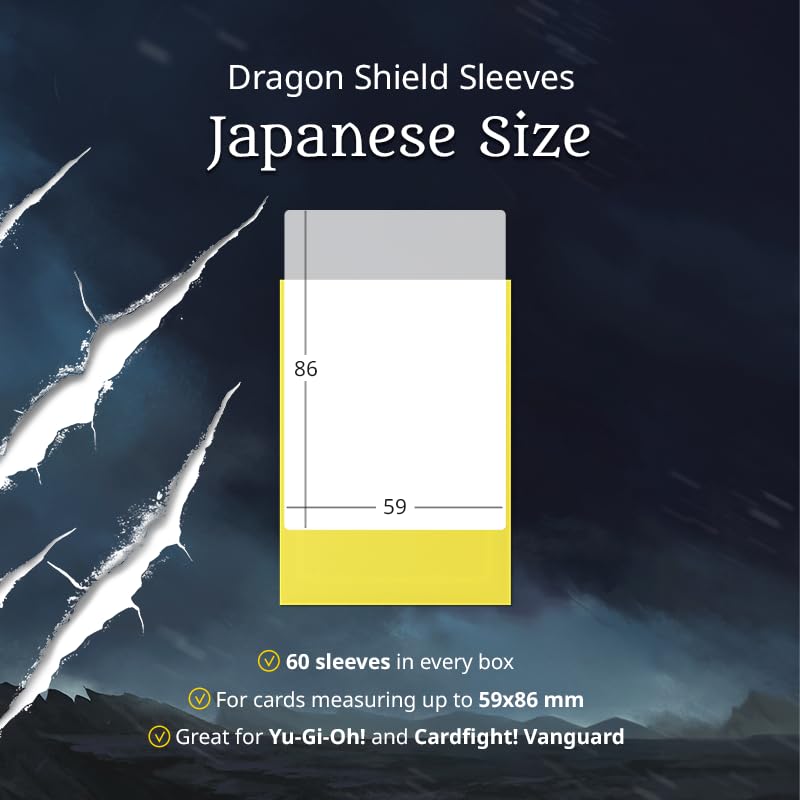 Dragon Shield Japanese size matte trading card sleeves, 60 count, smooth and tough for Yu-Gi-Oh, Naruto, Cardfight, Vanguard cards