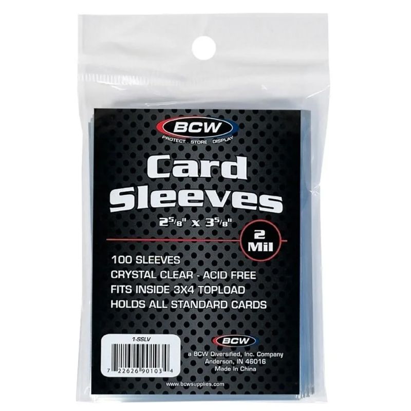 BCW clear penny sleeves 100 pack for standard size trading cards