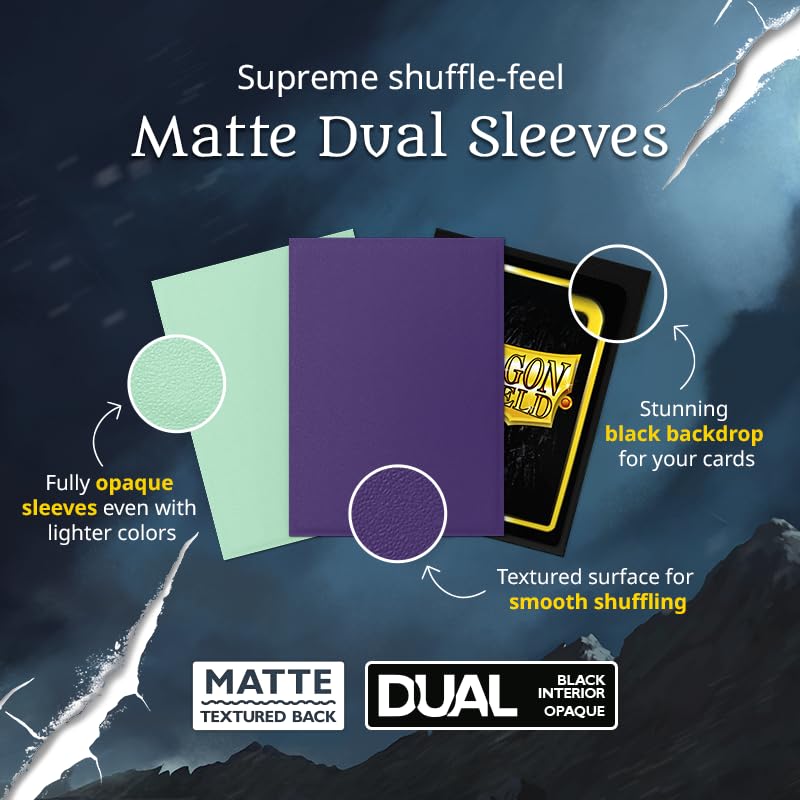 Dragon Shield Matte Dual Japanese Size Card Sleeves, 60 pack, smooth and tough premium TCG sleeves for Yu-Gi-Oh, Naruto, and Vanguard.