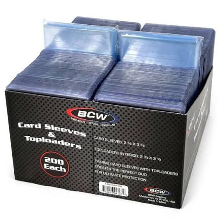 BCW 200 count penny sleeve and rigid toploader combo pack for trading cards