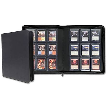 BCW Z-Folio 9-Pocket LX Leatherette Toploader Binder - Black (252 Card Capacity)