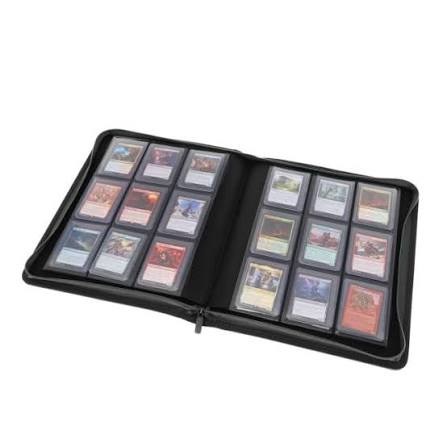 BCW Z-Folio 9-Pocket LX Leatherette Toploader Binder - Black (252 Card Capacity)