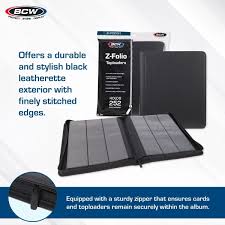 BCW Z-Folio 9-Pocket LX Leatherette Toploader Binder - Black (252 Card Capacity)