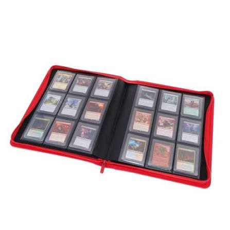 BCW Z-Folio 9-Pocket LX Red Leatherette Toploader Binder (252 Card Capacity)