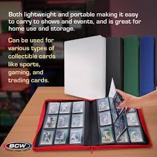 BCW Z-Folio 9-Pocket LX Red Leatherette Toploader Binder (252 Card Capacity)