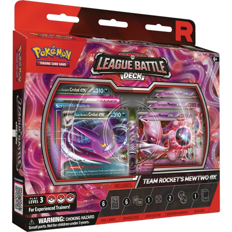 Pokémon TCG Team Rocket's Mewtwo ex League Battle Deck trading card featuring Mewtwo ex in a Pokémon Trading Card Game deck.